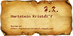 Hartstein Kristóf névjegykártya