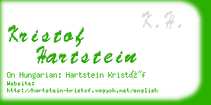 kristof hartstein business card